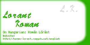 lorant koman business card