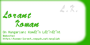 lorant koman business card